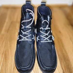 Men's Black Lace-Up Casual Boots